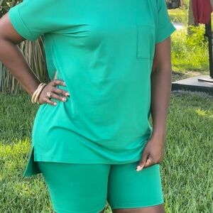Zenana Outfitters Teal Top and Shorts Set